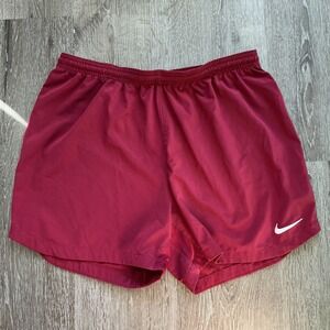 Nike Dri Fit Running Shorts Burgundy White Womens‎ Medium Athletic Performance